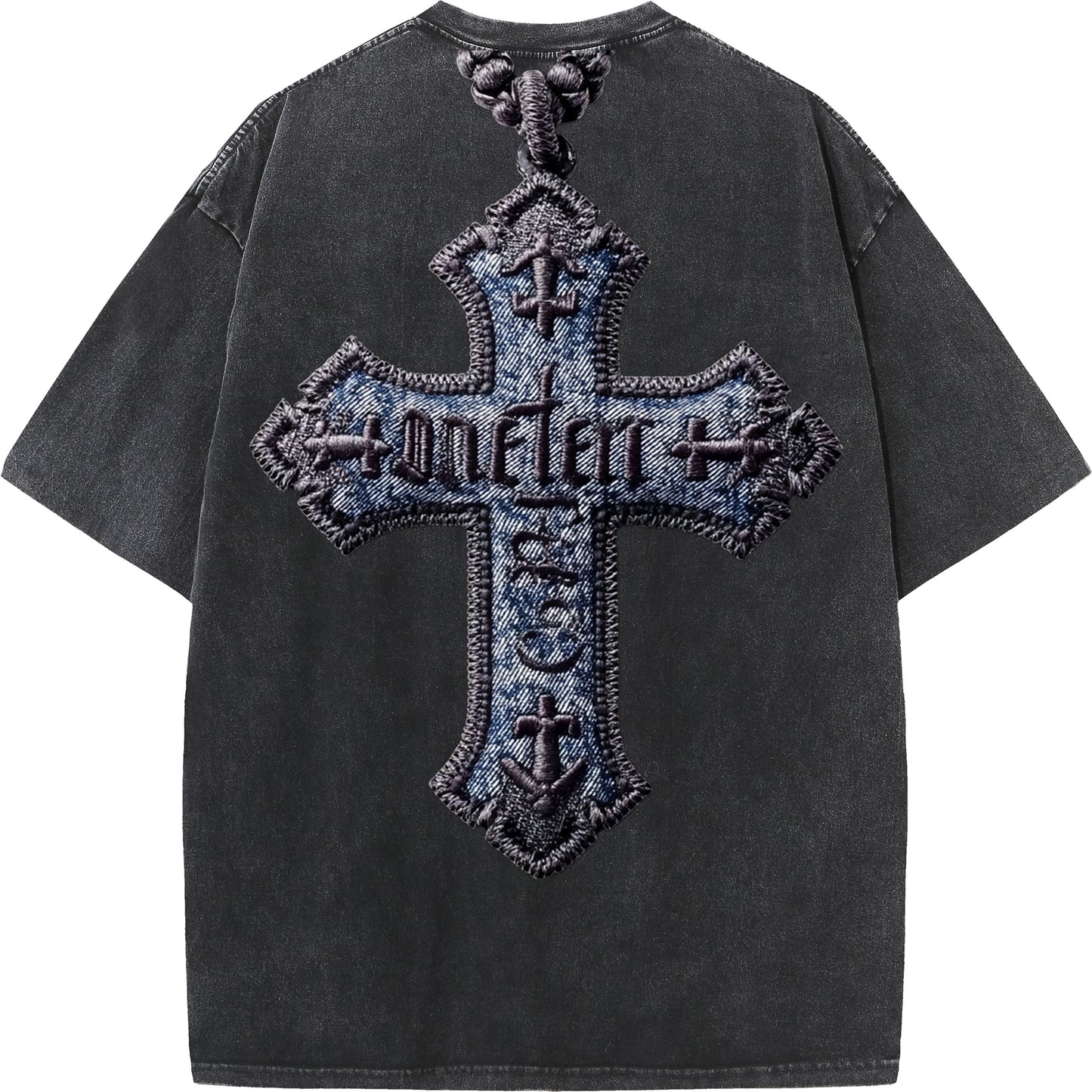 "Gospel Cross – Oversized Washed Tee"