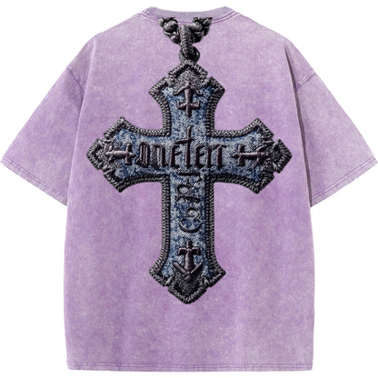 "Gospel Cross – Oversized Washed Tee"