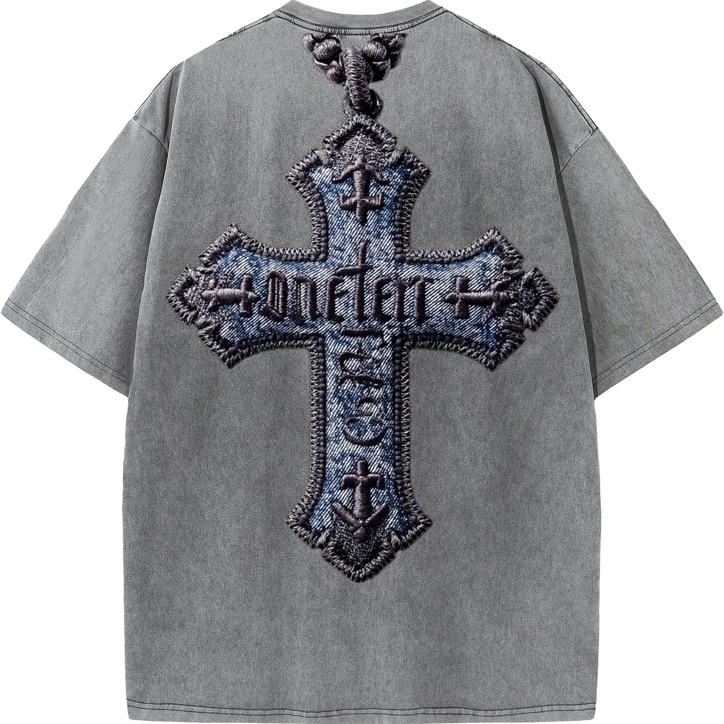 "Gospel Cross – Oversized Washed Tee"