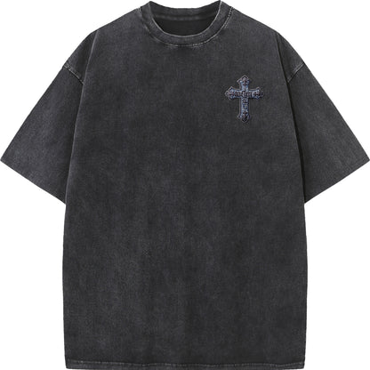 "Gospel Cross – Oversized Washed Tee"