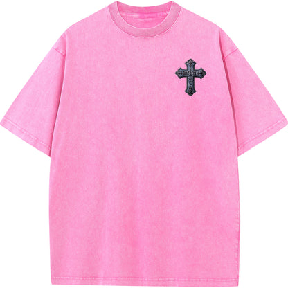 "Gospel Cross – Oversized Washed Tee"