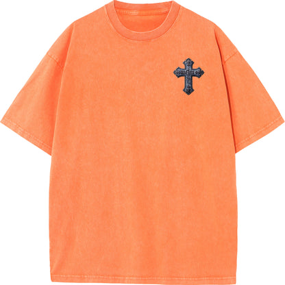 "Gospel Cross – Oversized Washed Tee"