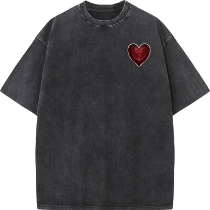 "Sacred Heart Cross – Gothic Oversized Tee"