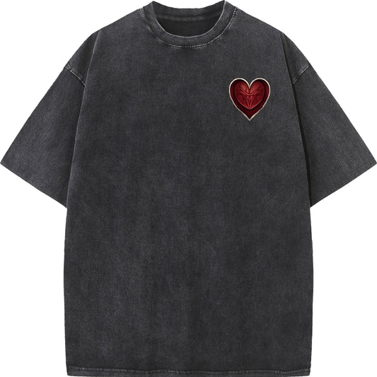 "Sacred Heart Cross – Gothic Oversized Tee"