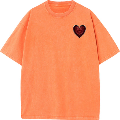 "Sacred Heart Cross – Gothic Oversized Tee"