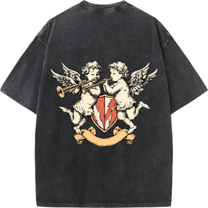 🎺 Angelic Harmony Faith T-Shirt - Cherubs & Scripture 🎺
