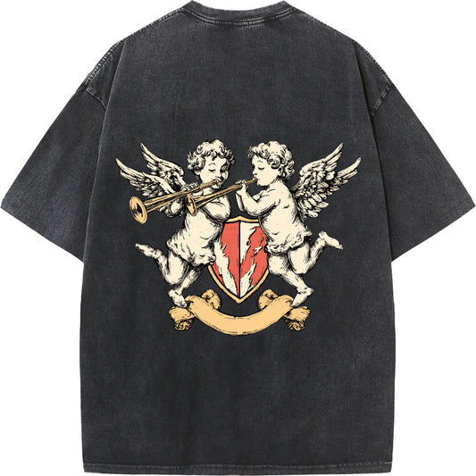 🎺 Angelic Harmony Faith T-Shirt - Cherubs & Scripture 🎺