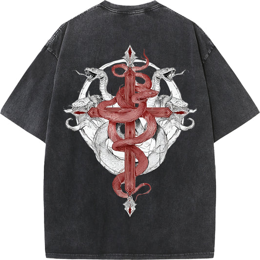 🐍 Serpent Cross T-Shirt - Embrace the Power of Myth and Mystery 🐍