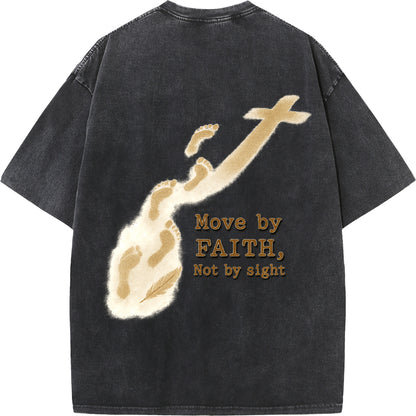 "Move by Faith – Washed Oversized Tee"