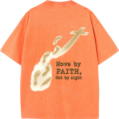 "Move by Faith – Washed Oversized Tee"