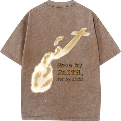 "Move by Faith – Washed Oversized Tee"