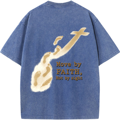 "Move by Faith – Washed Oversized Tee"
