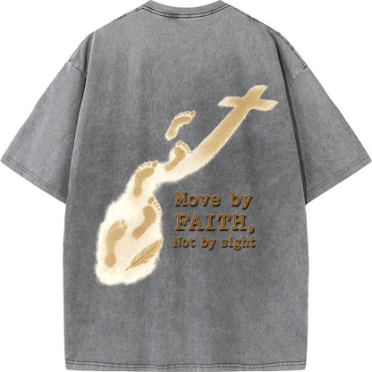 "Move by Faith – Washed Oversized Tee"