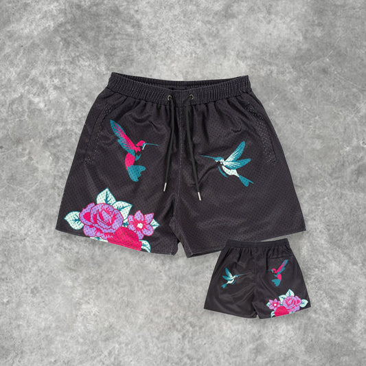Blavra Love In The Air Street Fashion Hip Hop Mesh Shorts - Blavra