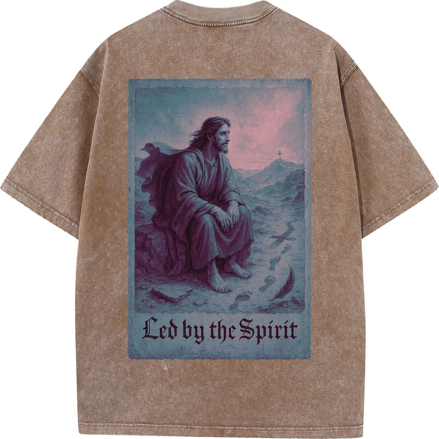 Vintage "Led by the Spirit" Jesus Graphic Oversized T-Shirt