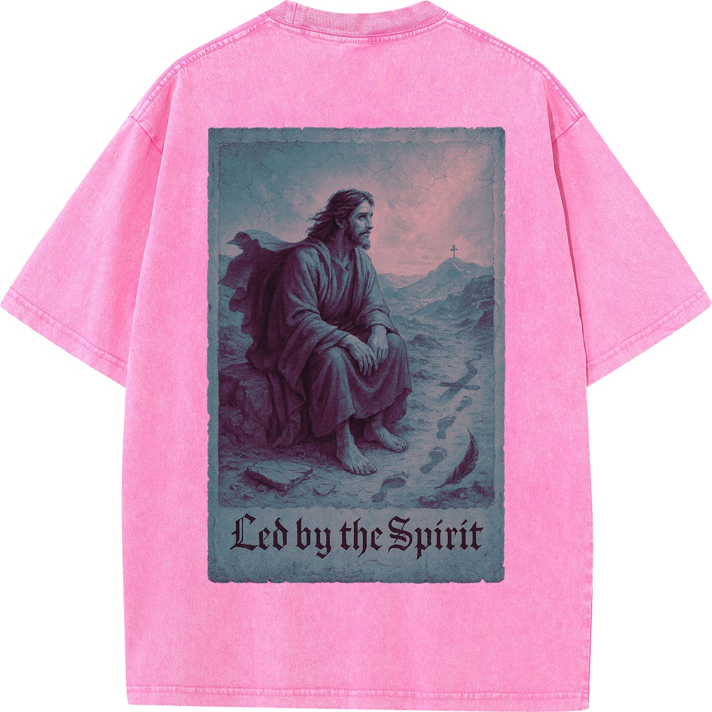Vintage "Led by the Spirit" Jesus Graphic Oversized T-Shirt