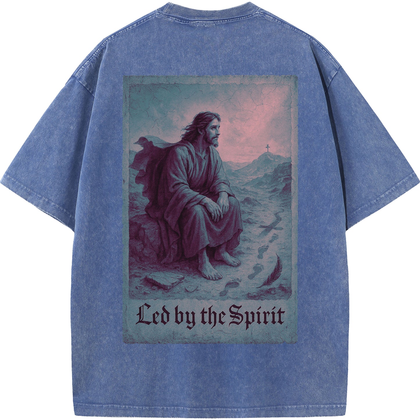 Vintage "Led by the Spirit" Jesus Graphic Oversized T-Shirt
