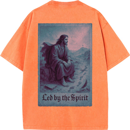 Vintage "Led by the Spirit" Jesus Graphic Oversized T-Shirt