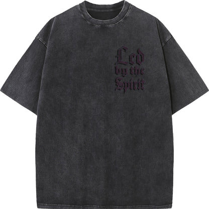 Vintage "Led by the Spirit" Jesus Graphic Oversized T-Shirt