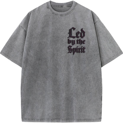 Vintage "Led by the Spirit" Jesus Graphic Oversized T-Shirt