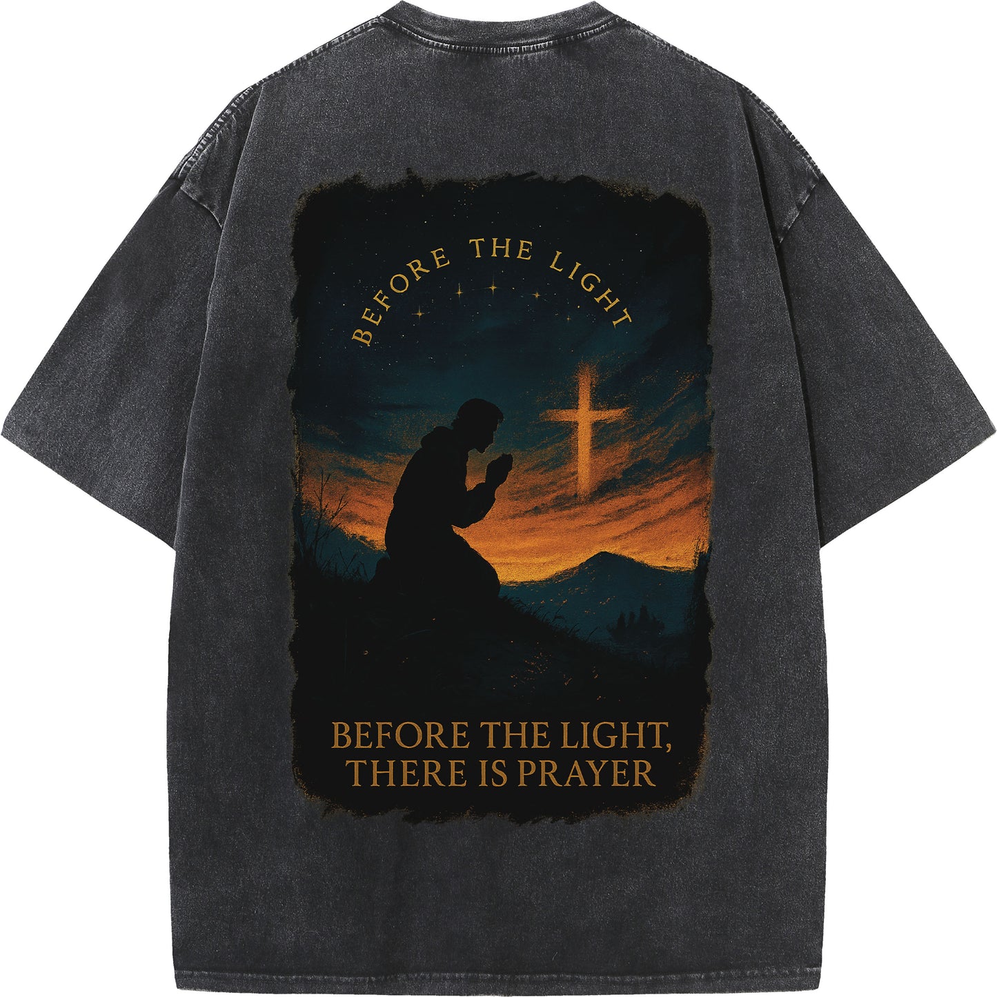 "Before The Light, There Is Prayer" Vintage Christian Graphic Tee