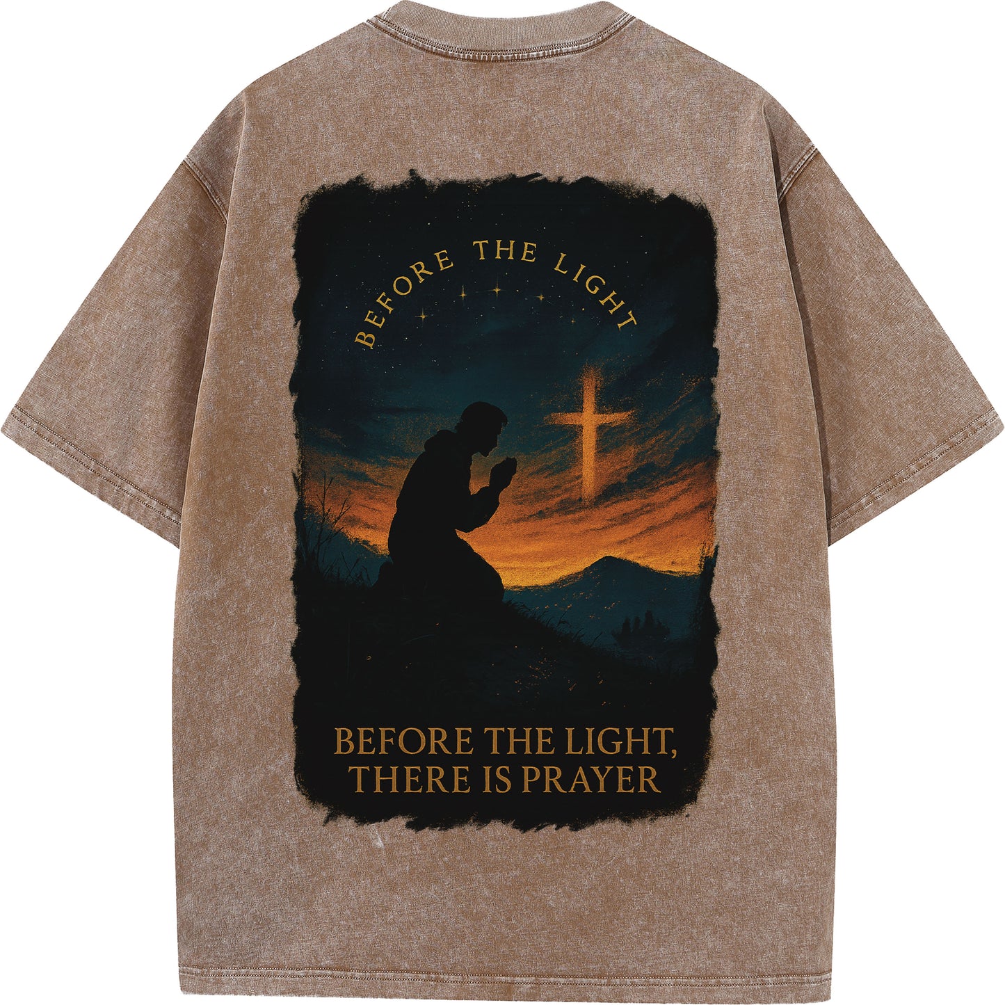 "Before The Light, There Is Prayer" Vintage Christian Graphic Tee