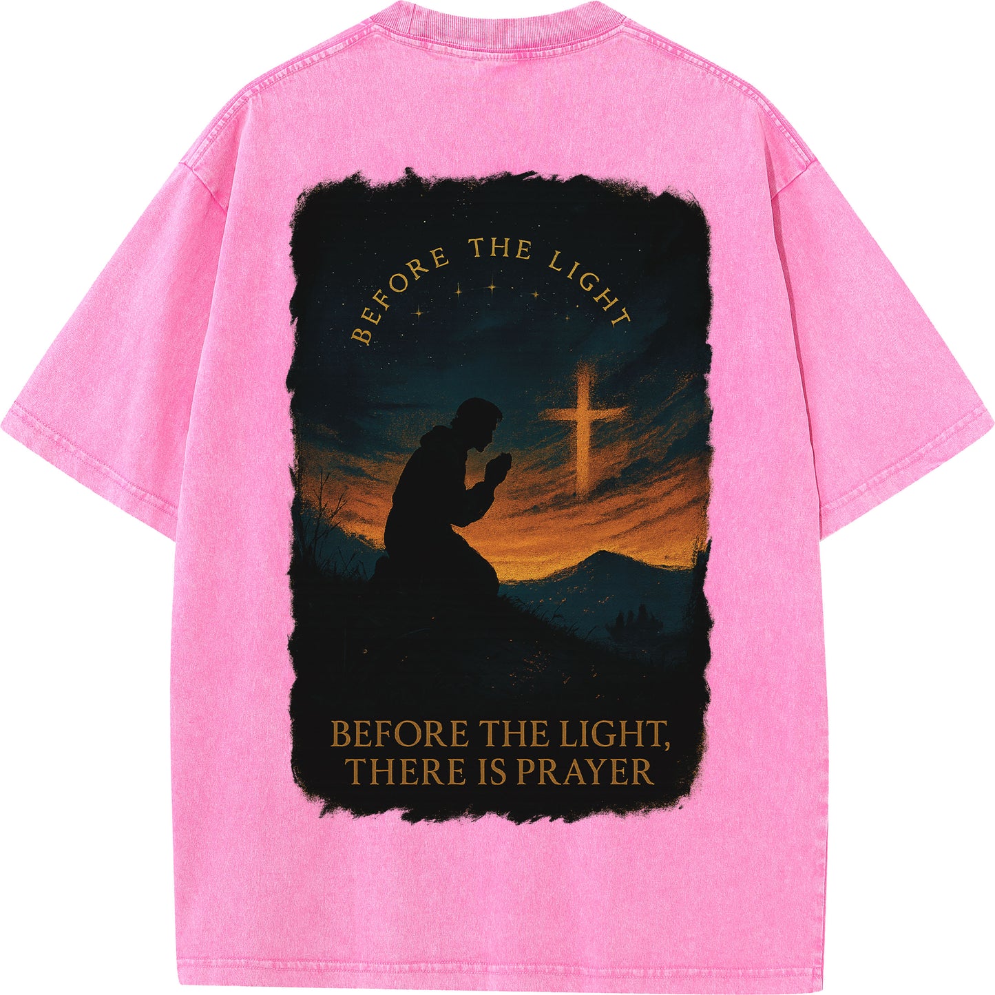 "Before The Light, There Is Prayer" Vintage Christian Graphic Tee