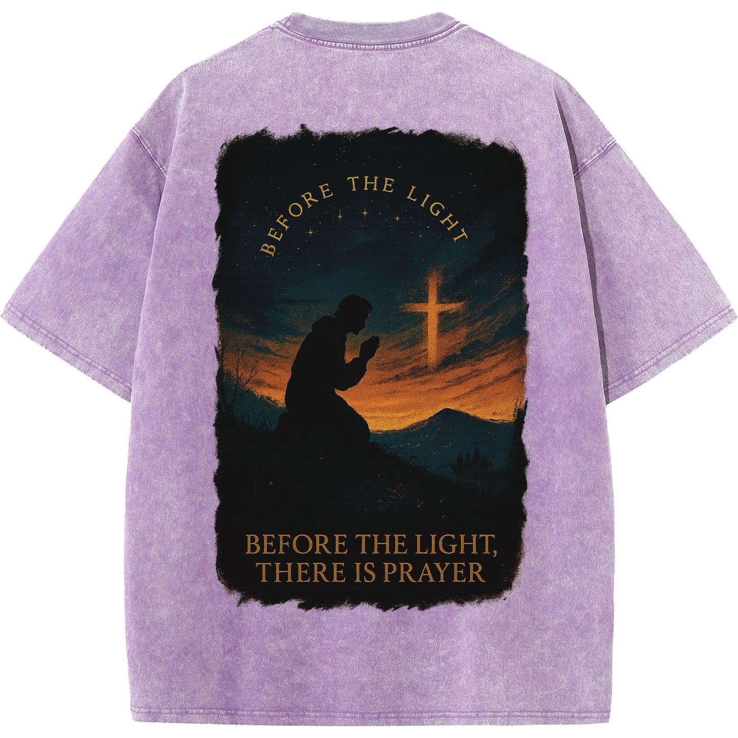 "Before The Light, There Is Prayer" Vintage Christian Graphic Tee