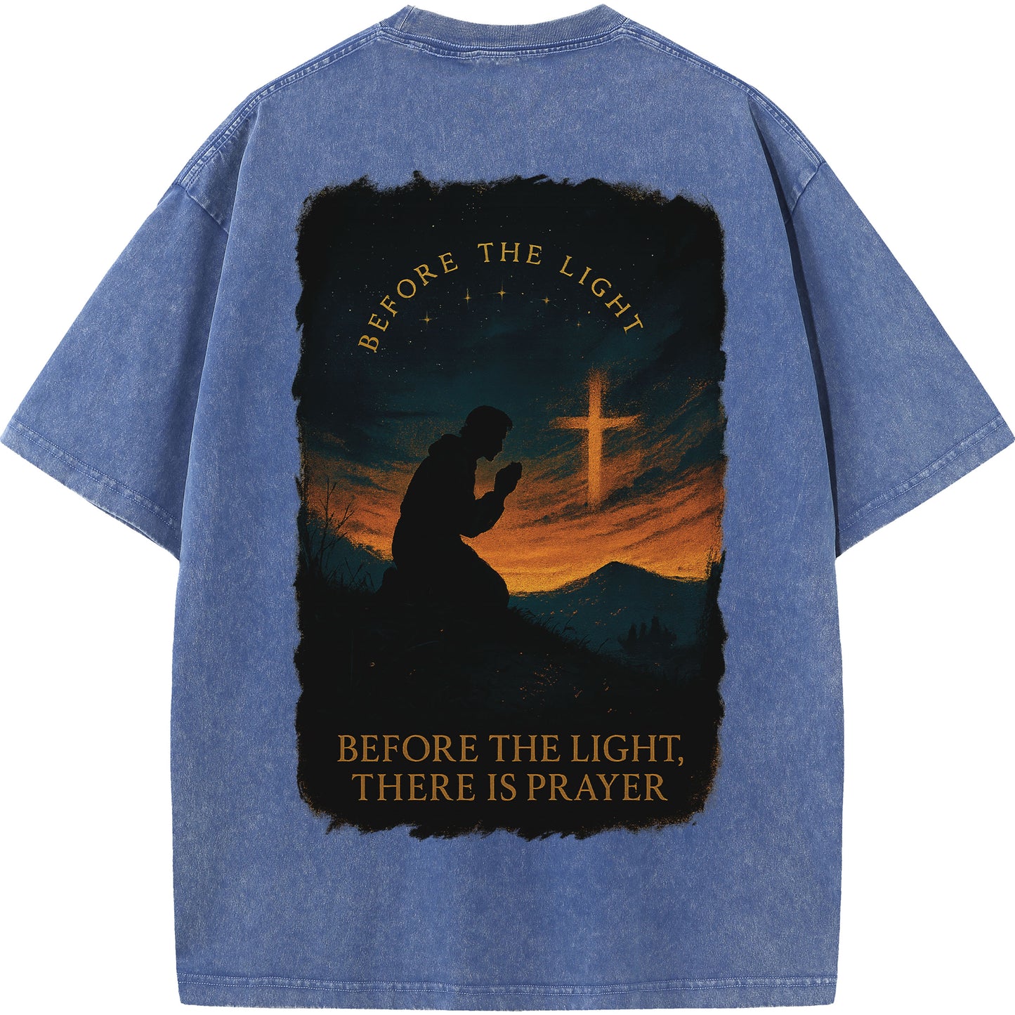 "Before The Light, There Is Prayer" Vintage Christian Graphic Tee