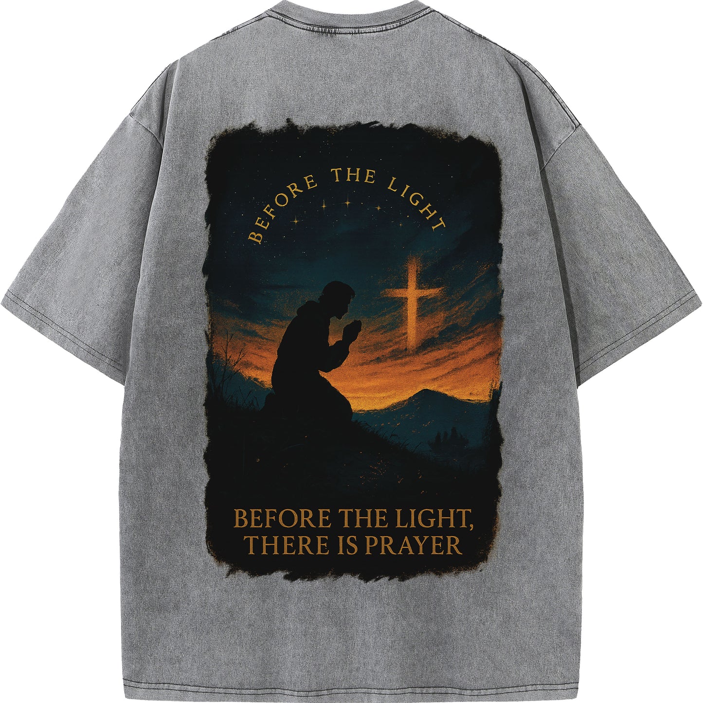"Before The Light, There Is Prayer" Vintage Christian Graphic Tee