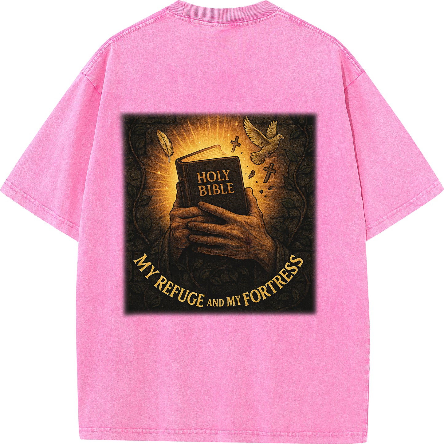 "My Refuge and My Fortress" Vintage Bible-Inspired Faith Tee