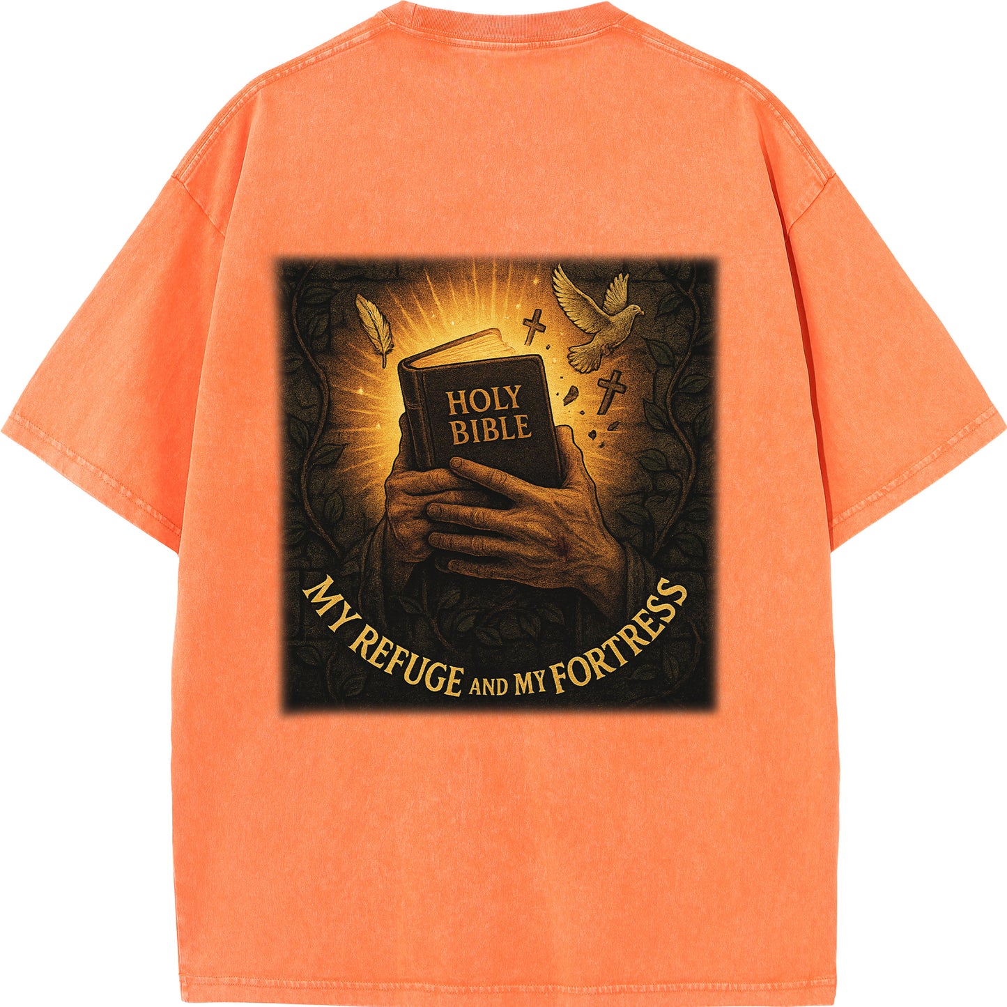 "My Refuge and My Fortress" Vintage Bible-Inspired Faith Tee