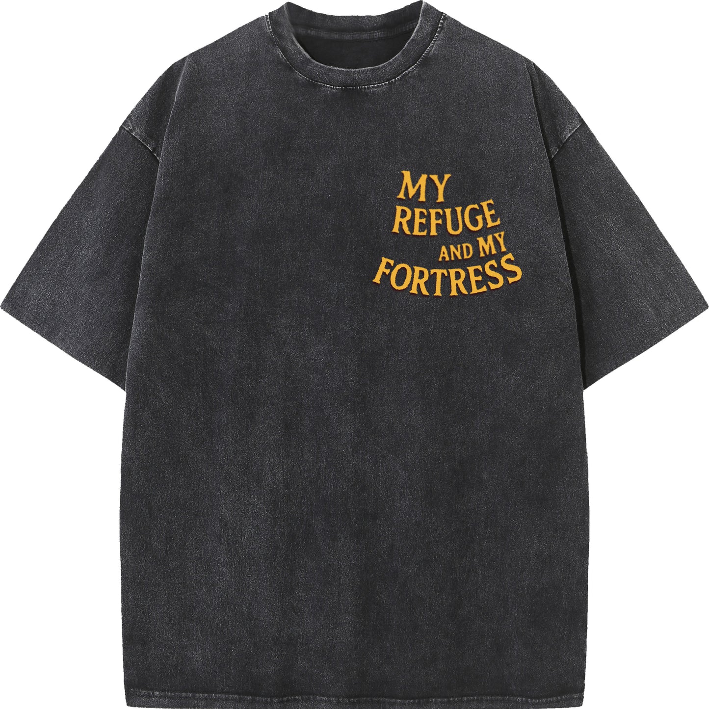 "My Refuge and My Fortress" Vintage Bible-Inspired Faith Tee