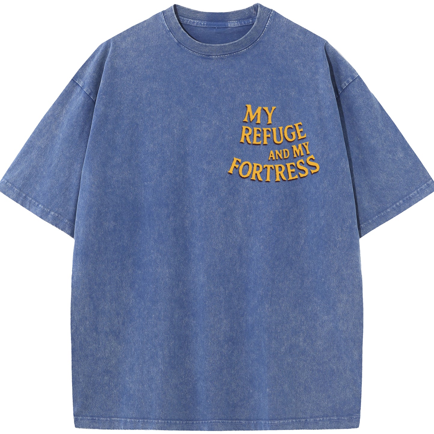 "My Refuge and My Fortress" Vintage Bible-Inspired Faith Tee