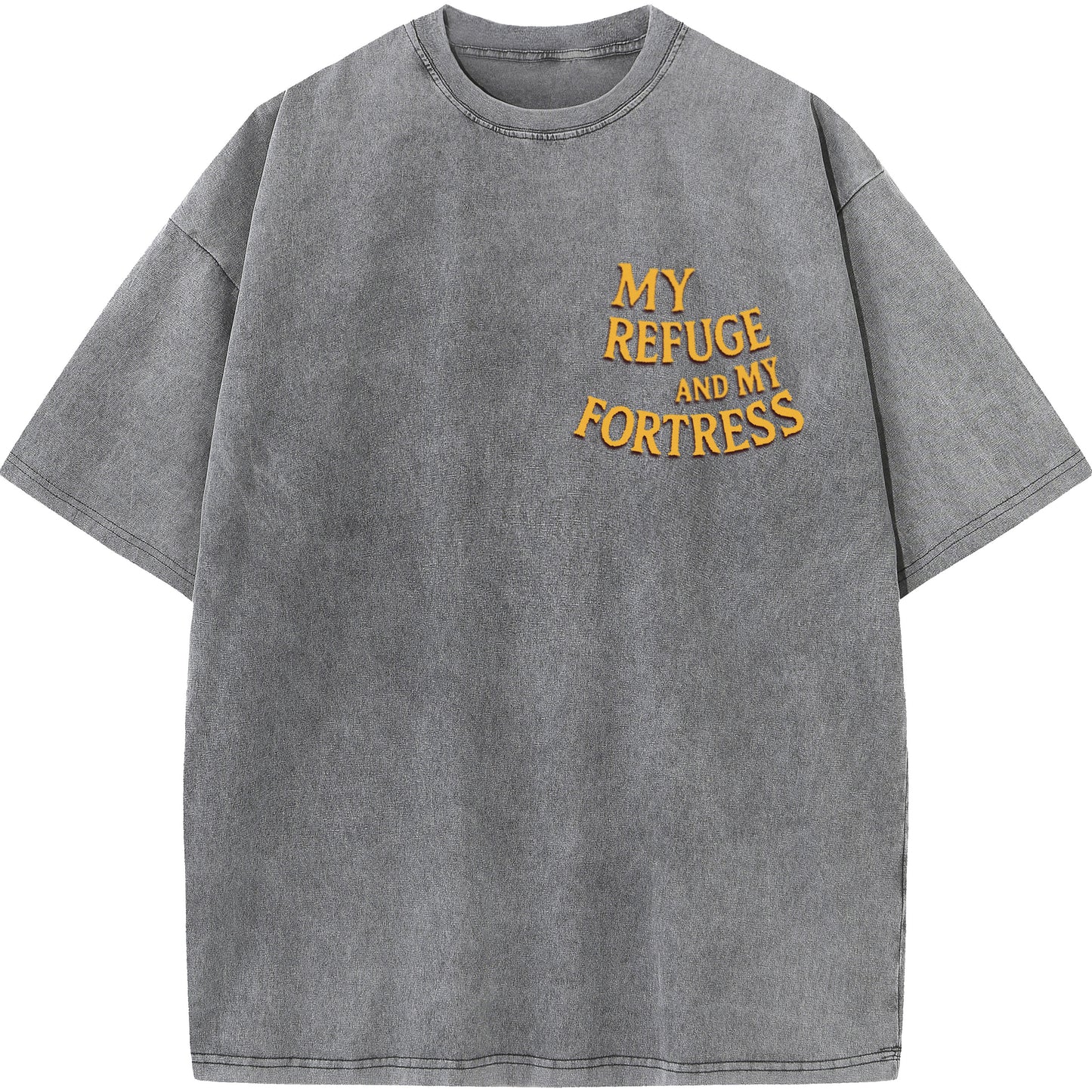 "My Refuge and My Fortress" Vintage Bible-Inspired Faith Tee