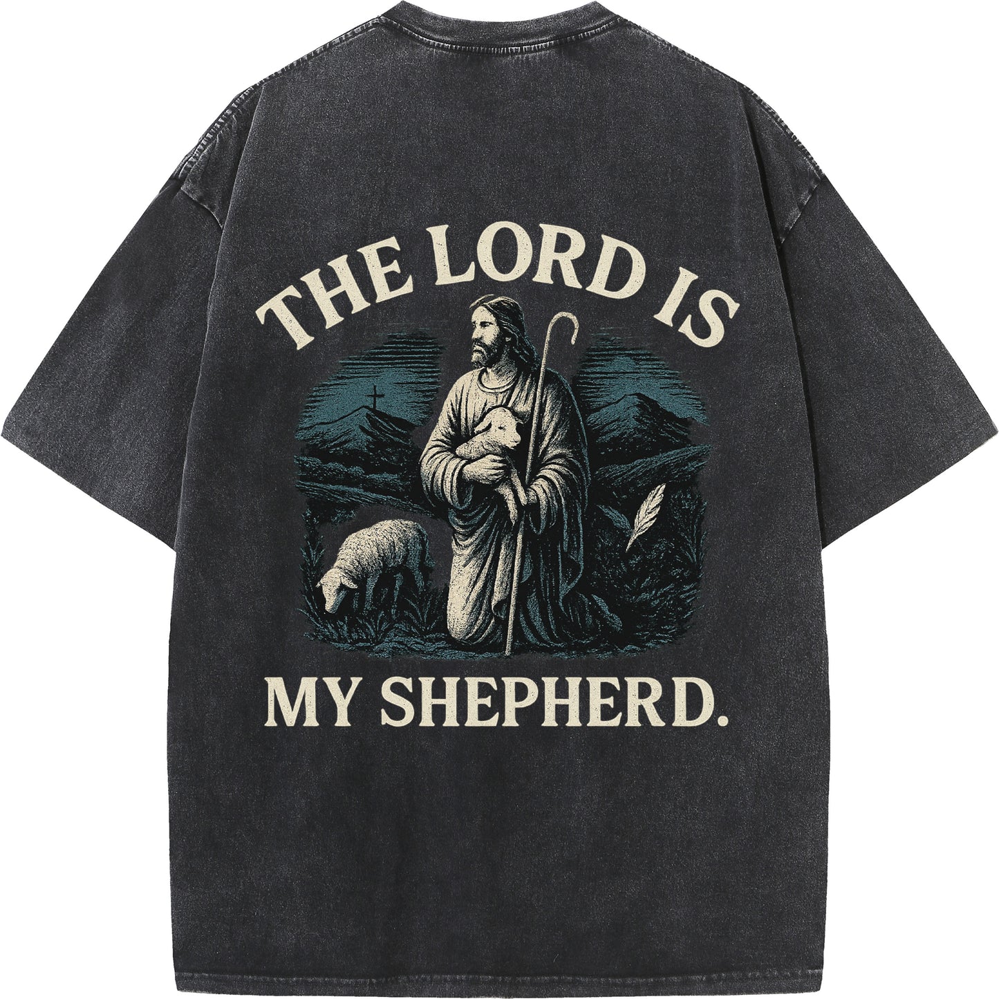 "The Lord Is My Shepherd" Vintage Psalm 23 Christian Tee