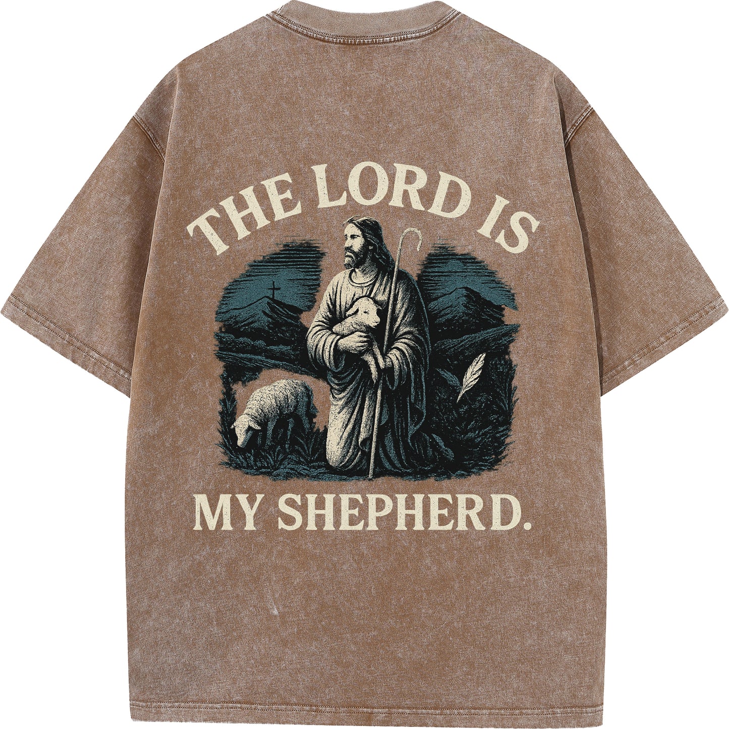 "The Lord Is My Shepherd" Vintage Psalm 23 Christian Tee