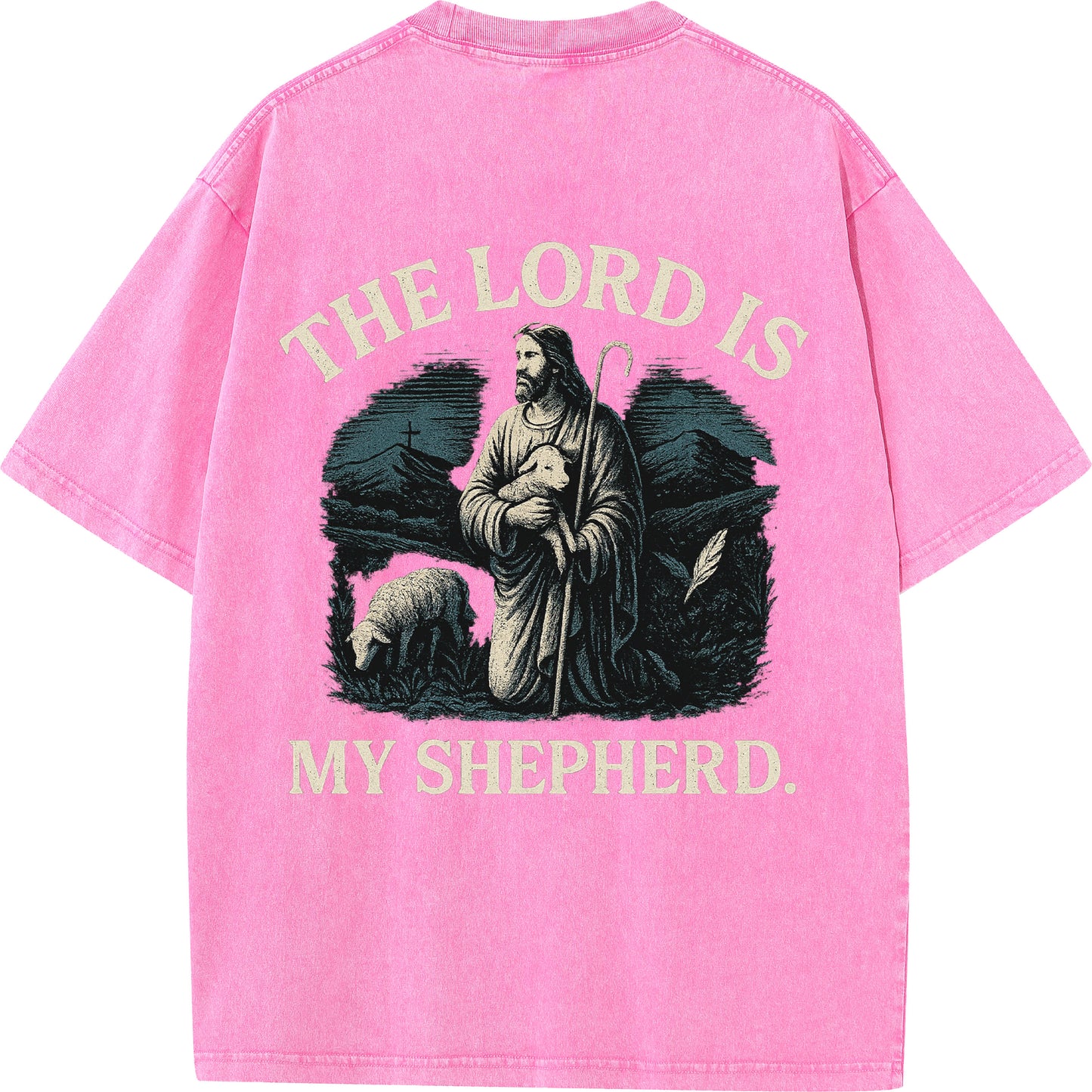 "The Lord Is My Shepherd" Vintage Psalm 23 Christian Tee