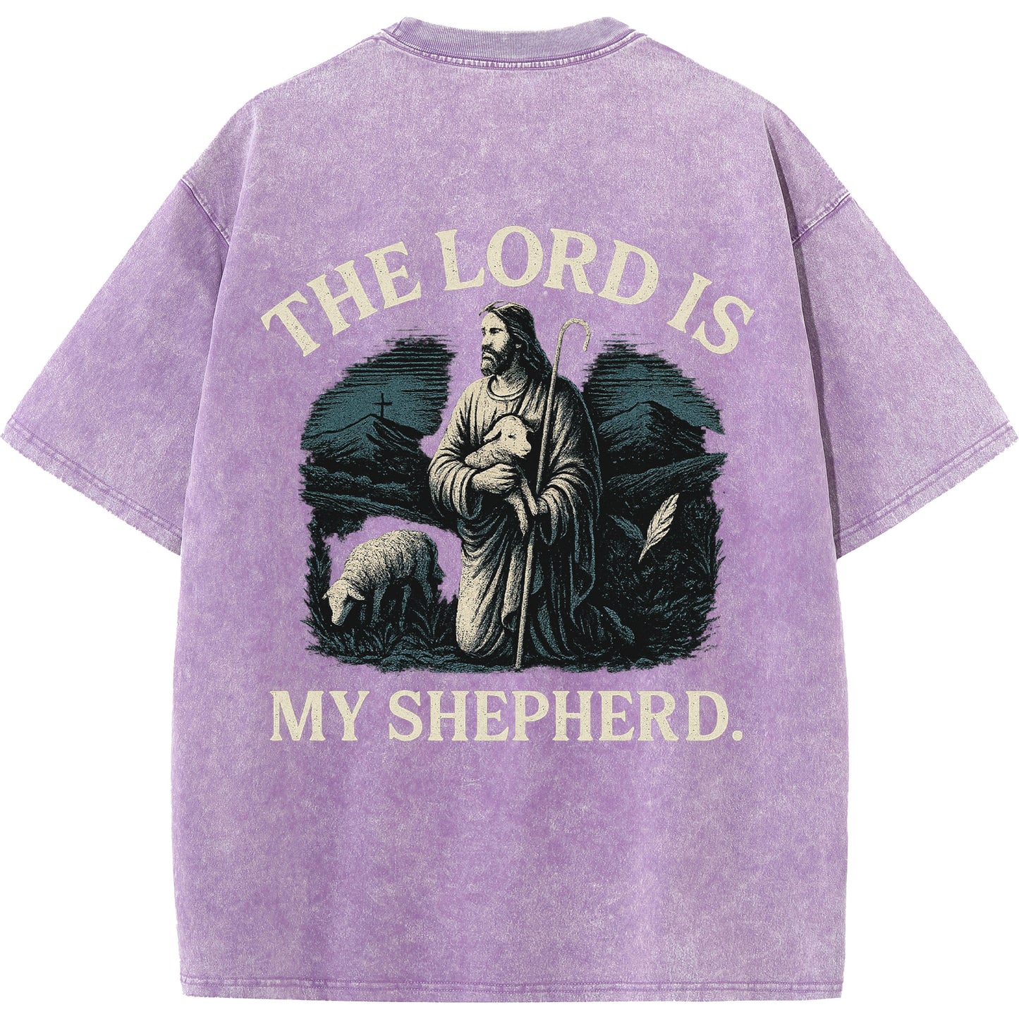 "The Lord Is My Shepherd" Vintage Psalm 23 Christian Tee
