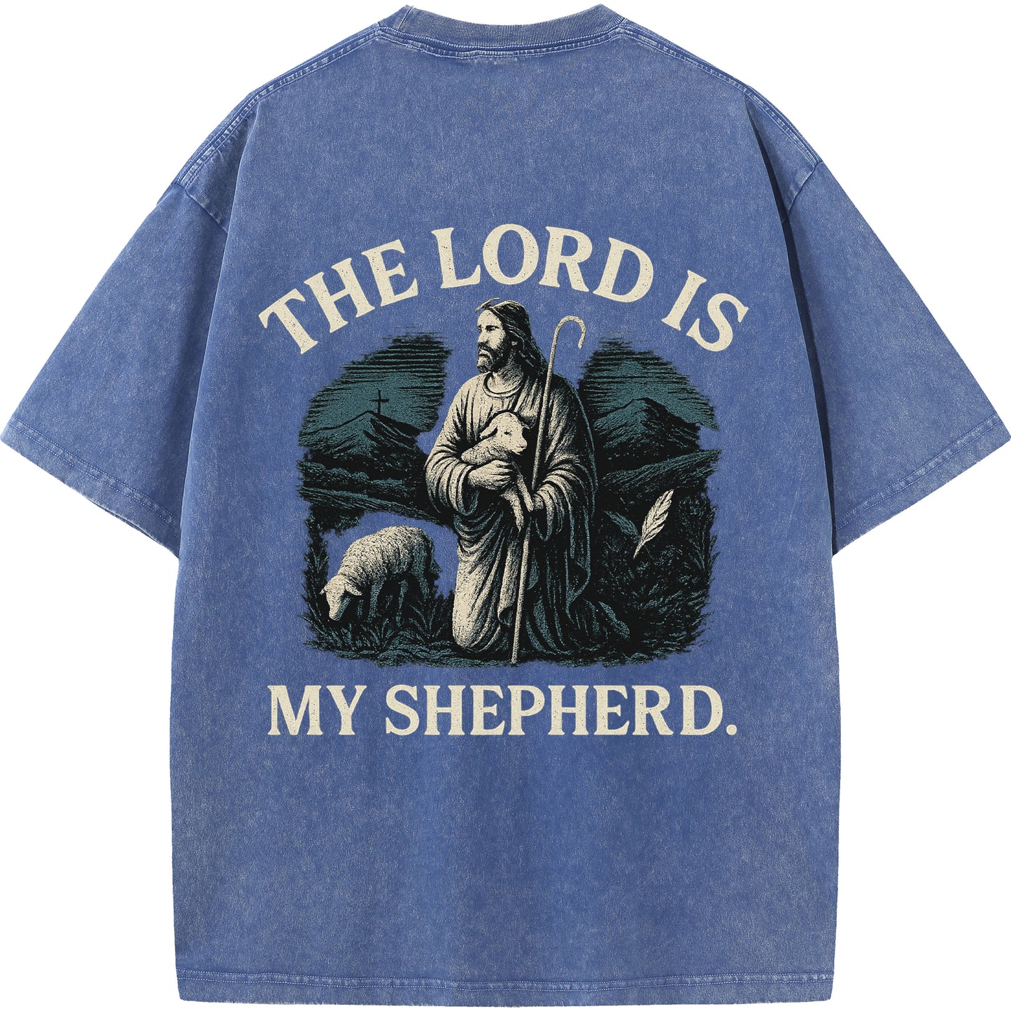 "The Lord Is My Shepherd" Vintage Psalm 23 Christian Tee