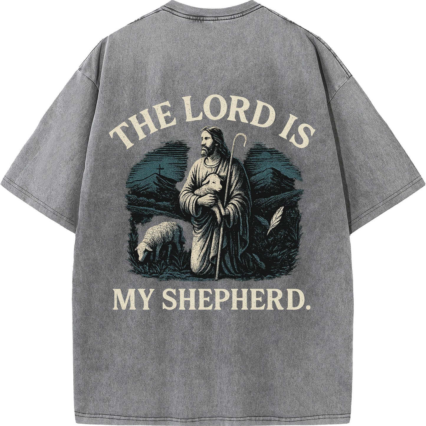 "The Lord Is My Shepherd" Vintage Psalm 23 Christian Tee