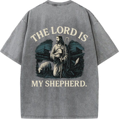 "The Lord Is My Shepherd" Vintage Psalm 23 Christian Tee
