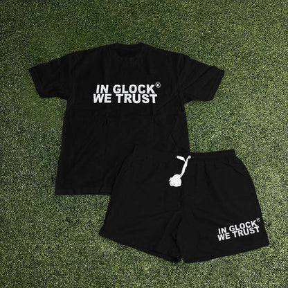 Blavra In Glock We Trust Graphic T-Shirt And Shorts Co-Ord T-Shirt Set - Blavra