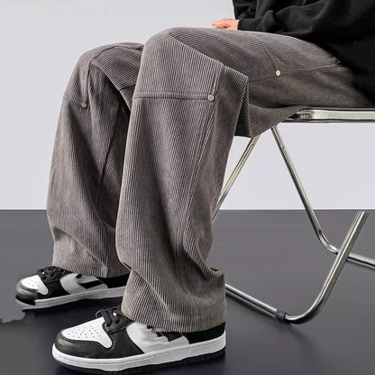 American Retro Trendy Corduroy Rivet Pants