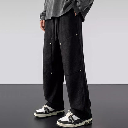 American Retro Trendy Corduroy Rivet Pants