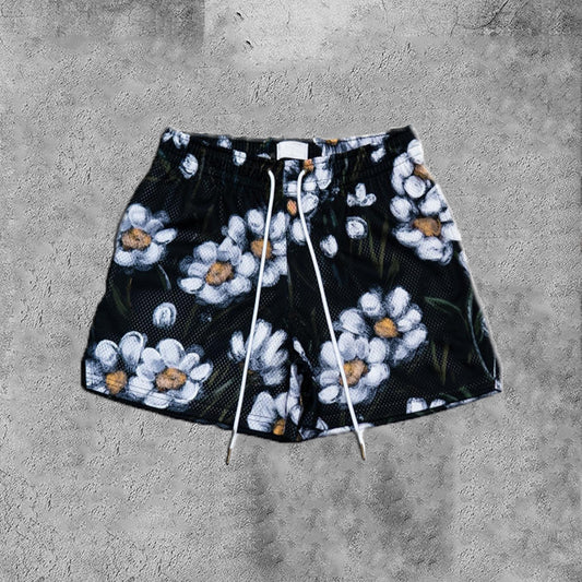 Blavra Hip Hop Flower Street Print Fashion Street Shorts - Blavra