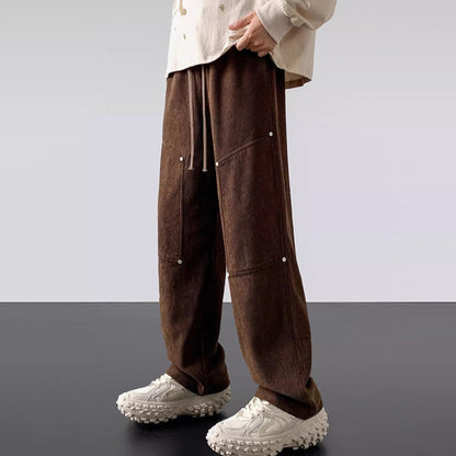 American Retro Trendy Corduroy Rivet Pants