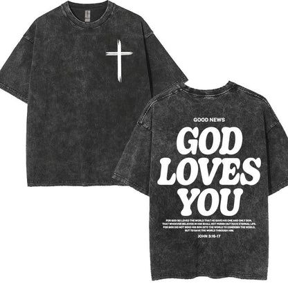 Christian Graphic T-Shirt Collection – Vintage Washed Oversized Faith Tees