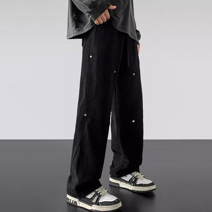 American Retro Trendy Corduroy Rivet Pants