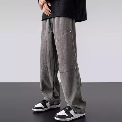 American Retro Trendy Corduroy Rivet Pants - Blavra